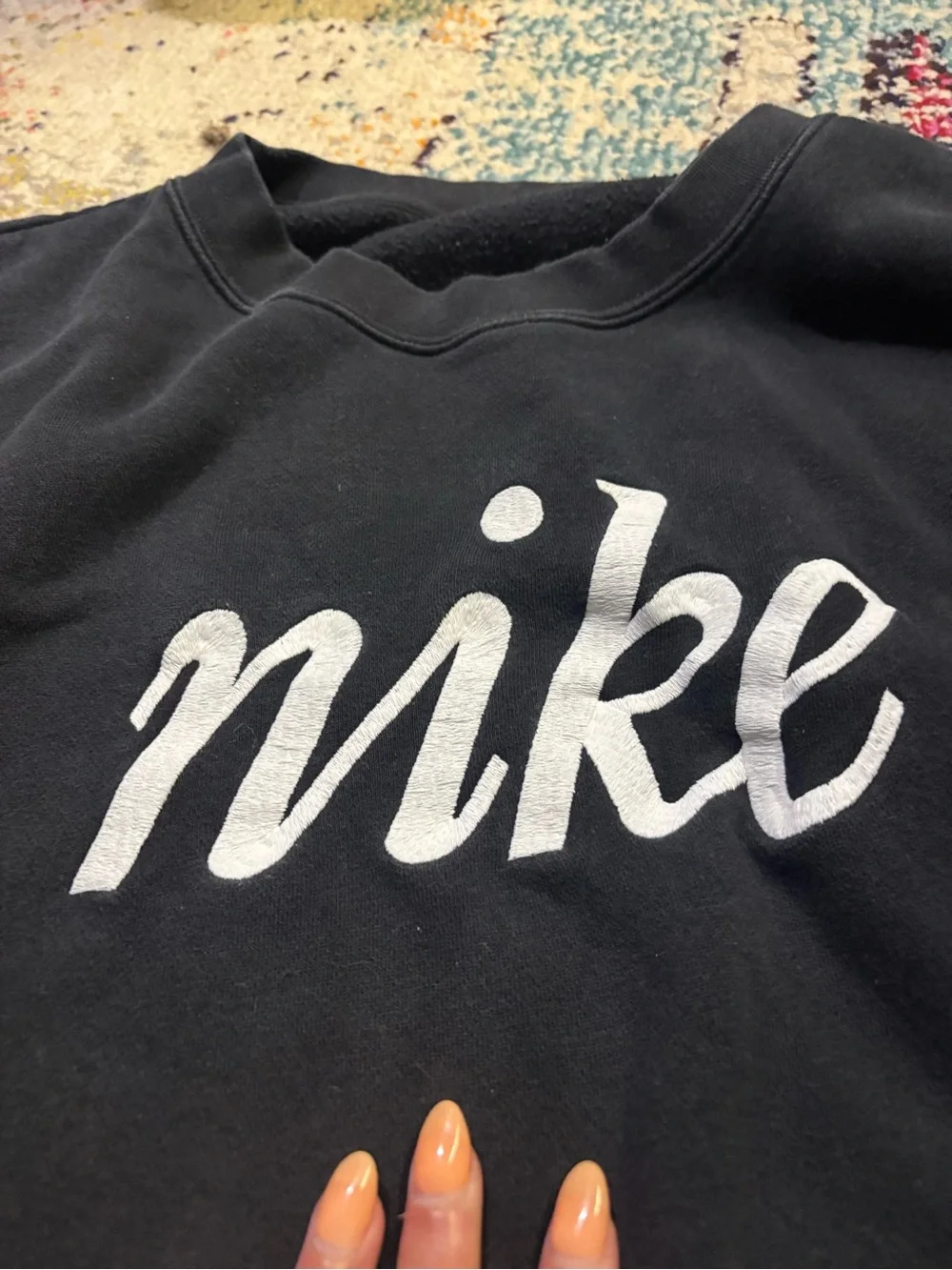 Nike Vintage Black Crewneck Sweatshirt with Colorblock Sleeves